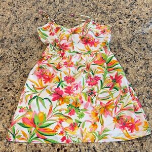J. Crew Factory Floral Dress - Pink, Green, Orange